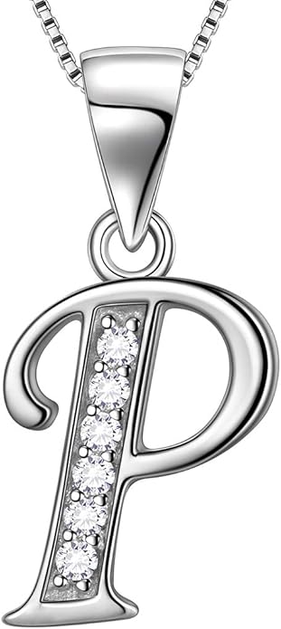 Aurora Tears Letter Necklace Initial 925 Sterling Silver Alphabet Pendant Crystal Name Gift Women Cubic Zirconia Jewelry