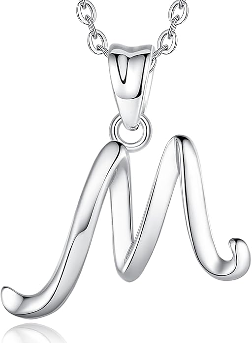 EUDORA Sterling Silver Initial Necklaces for Women, Classic 26 Letter Neckless Gifts for Girls, Sister, Mother Daughter, 18 inch Chain