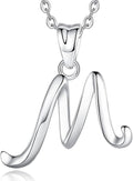 EUDORA Sterling Silver Initial Necklaces for Women, Classic 26 Letter Neckless Gifts for Girls, Sister, Mother Daughter, 18 inch Chain