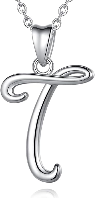 EUDORA Sterling Silver Initial Necklaces for Women, Classic 26 Letter Neckless Gifts for Girls, Sister, Mother Daughter, 18 inch Chain