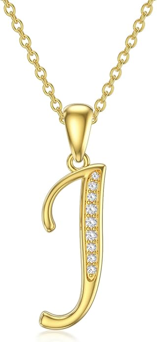14k Gold Initial Necklace for Women, Solid Gold Moissanite Letter Pendant Necklaces Jewelry for Her Birthday Valentines Day Gifts for Mom Wife Christmas Gifts for Girlfriend Sister