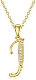 14k Gold Initial Necklace for Women, Solid Gold Moissanite Letter Pendant Necklaces Jewelry for Her Birthday Valentines Day Gifts for Mom Wife Christmas Gifts for Girlfriend Sister