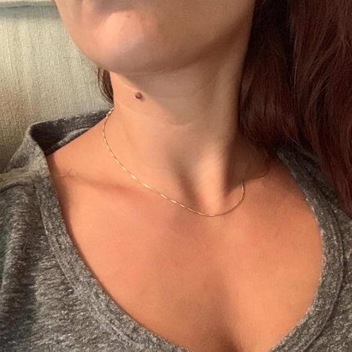 Eben-Ezer 18K Gold Box Chain Choker Initial Necklace Multi-Color Zircon Letter Pendant Script Name Custom Necklace for Women Gift Alphabet 26 A-Z