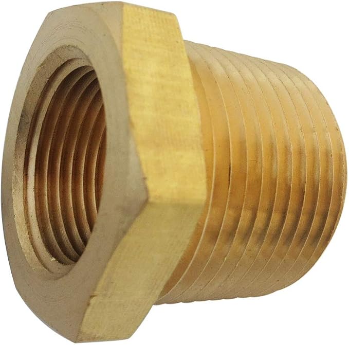 1/2" NPT Male x 3/8" NPT Female Brass Bushing Reducer Adapter Reducing Pipe - Image 4