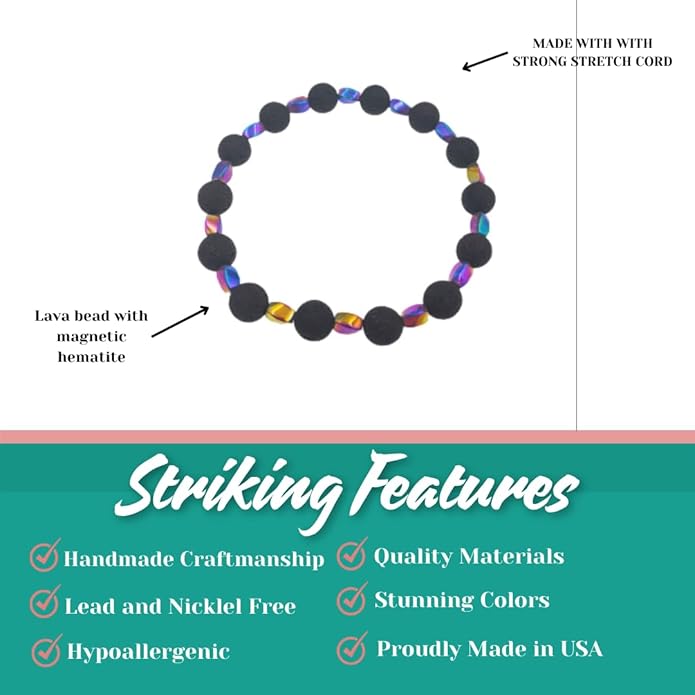 BESHEEK Rainbow Anklet Bracelet Hue Twisted Hematite and Round Artisan Beaded Anklet with Extension Handmade Hypoallergenic Beach Gala Wedding Style Jewelry