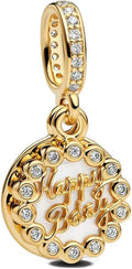 Gold Heart Family Charms Bead for Bracelets and Necklaces Jewelry Charm for Women Valentine Mother's Day