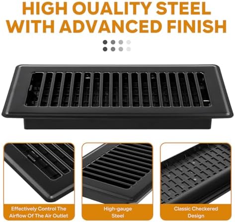 4x10 Floor Register, 2 Pack Heavy Duty Steel Walkable Floor Vent Covers - Image 3