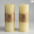 MOZEAL 3" x 8" Hand-Poured Unscented Large Candle, Smokeless Rustic Pillar by MOZEAL