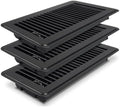 4 x 10 Floor Register, 3 Pack Black Steel Floor Vent Covers by BYEWIRE