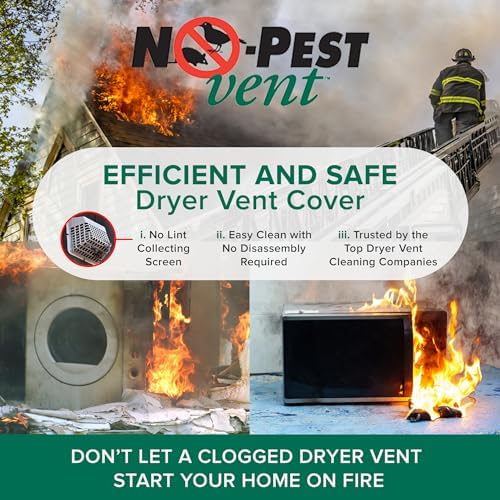 NO-PEST VENT Dual Door Dryer Vent Cover 4 Inch Outdoor, Made in USA, Highest - Image 5