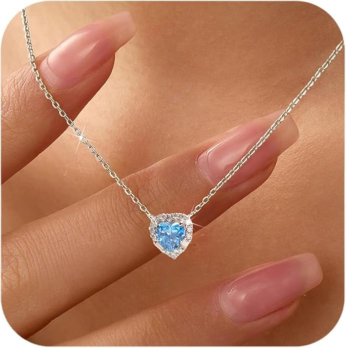 LOVECOM Valentines Gifts S925 Sterling Silver Heart Necklace for Women Dainty 14k Gold Plated CZ Infinity Double Cross Star Pendant Choker Necklaces Trendy Bead Chain Jewelry Gifts for Mom Daughter