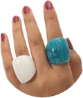 Multicolor Resin Chunky Rings for Women,Acrylic Plastic Rin Knuckle Finger Cute Trendy Aesthetic Y2k Statement Ring Vintage Simple Geometric Rings Jewelry