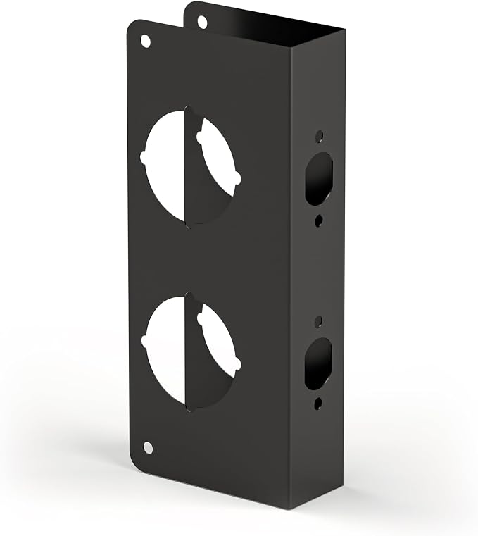 Door Knob Reinforcement Plate, Matte Black, Fits 1-3/8" Doors, 2-3/4" Backset - Image 4