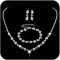 Unicra Bride Crystal Necklace Earrings Set Bridal Wedding Jewelry Sets Rhinestone Choker Necklace Costume Jewelry Set for Women and Brides (3 piece set - 2 earrings and 1 necklace)