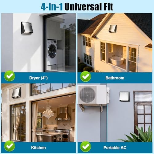 4 Inch Dryer Vent Cover Outside, Stainless Steel Exterior Wall - Image 7