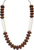 Coiris Layer Chunky Wood Beaded Necklace Exaggerated Statement Bead Collar Necklace Bib Necklaces