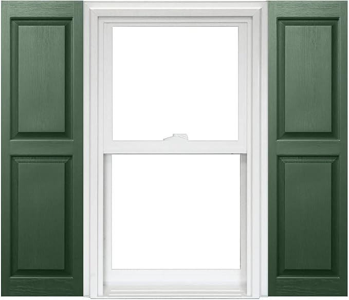 Homeside Raised Panel Vinyl Shutter 1 Pair 14-1/2in. x 81in. 490 Green by Polaris
