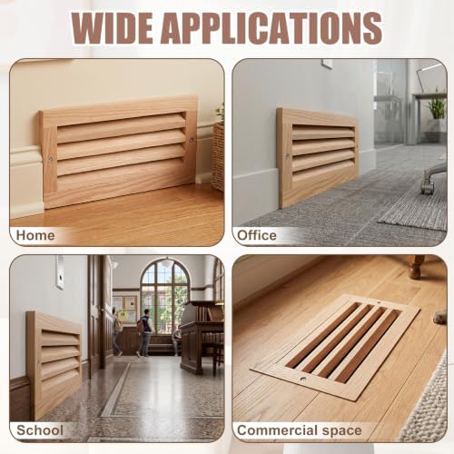 Weysat 1 Pcs 6 x 12 Inch Oak Hardwood Air Return Vent Cover - Image 6