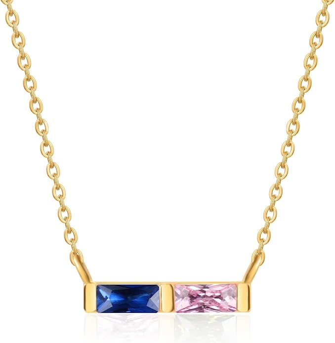 Wendy Made Personalized 1-6 Birthstone Necklace for Women — Custom Dainty Jewelry with Adjustable Chain for Mother’s Day, Birthday, Anniversary & Christmas Gifts