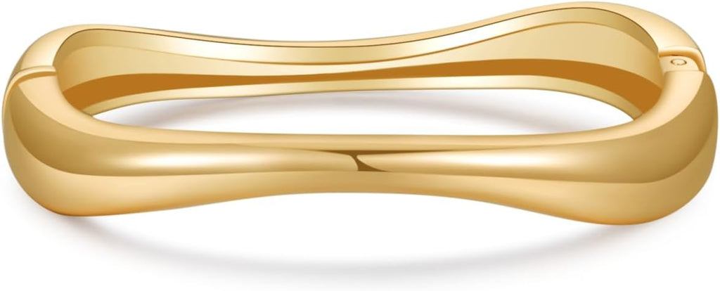 Chunky Gold/Silver Gold Cuff Bangle Bracelets for Women Trendy Hinged Cuff Open Wide Chunky Gold Bracelet Minimalist Bangle Jewelry Gift