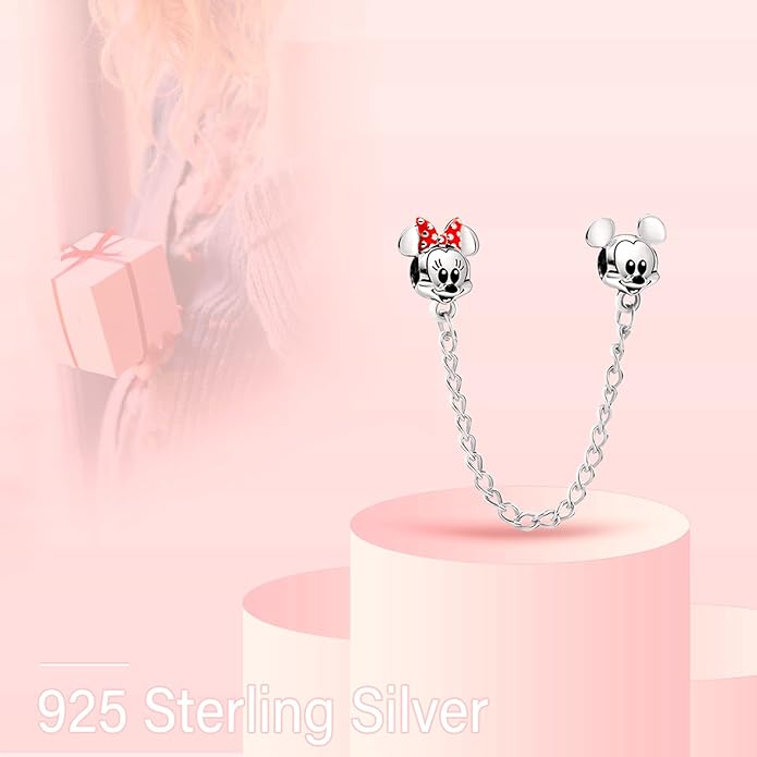 MITSOKU 925 Sterling Silver Charms for Bracelets Necklaces Animal prototype Pendant Safety Chain Dangle Pendants Beads Christmas Day Charms Jewelry Gift for Women