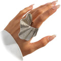 Chunky Gold Geometric Flower Knuckle Ring for Women Vintage Ginkgo Leaf Fan Shaped Finger Rings Boho Large Statement Jewelry Floral Petal Accessories