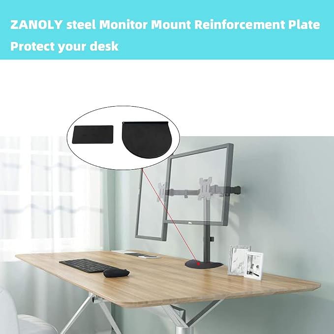 Steel Monitor Mount Reinforcement Plate, Monitor Arm Reinforcement Plate | - Image 4
