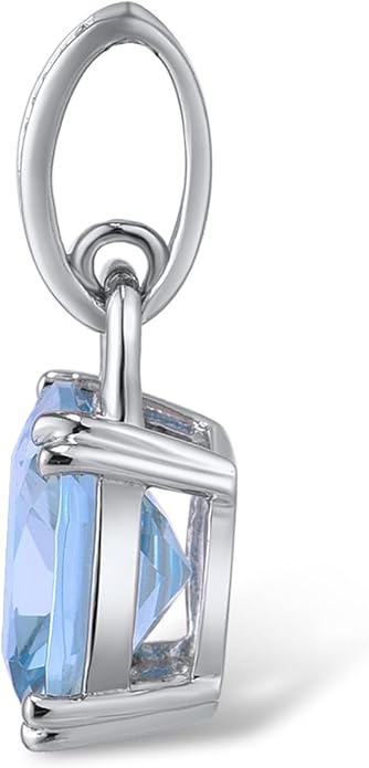 Santuzza 10K Solid Gold Solitaire Gemstone Genuine Diamond Dainty Pendant Without Chain for Women