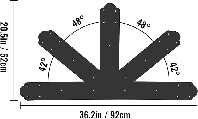 VEVOR Gable Plate, 12:12 Pitch Gable Bracket, 4 mm / 0.16" Steel Truss Nail - Image 8
