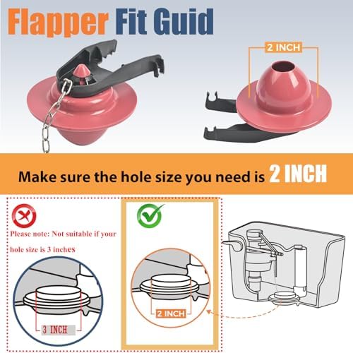 Universal Toilet Flusher Replacement Kit, Toilet Fill Valve and 2-Inch Flapper - Image 4