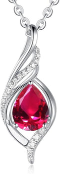 Birthstone Necklaces for Women Infinity Pendant S925 Sterling Silver Teardrop Pendant Necklace Anniversary Birthday Gifts for Women Wife Christmas Gifts for Her Mom Lady
