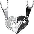 Couple Heart Or Cat BFF Best Friend for Girls Puzzle Friendship Pendant Necklaces,316L Stainless Steel