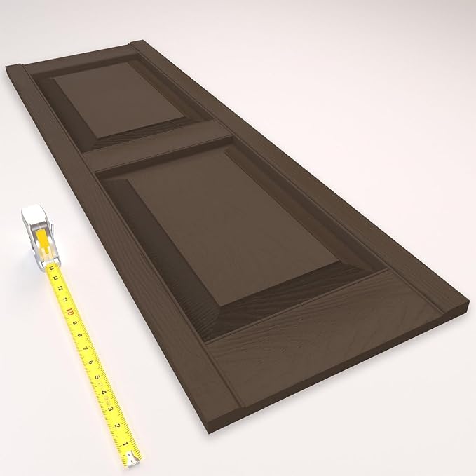 14 3/4"W x 51"H Lifetime Vinyl, Standard Two Equal Panels, Raised Panel Shutters - Image 14