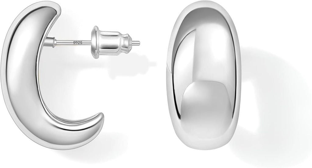 Gacimy Chunky Earrings for Women, Teardrop Earrings with 925 Sterling Silver Post, 14K Gold Plated Statement Drop for Women