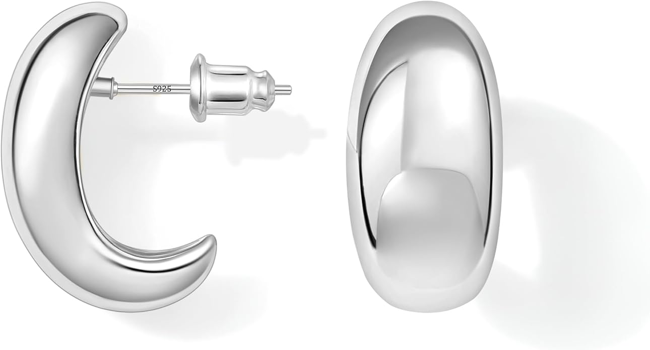 Gacimy Chunky Earrings for Women, Teardrop Earrings with 925 Sterling Silver Post, 14K Gold Plated Statement Drop for Women