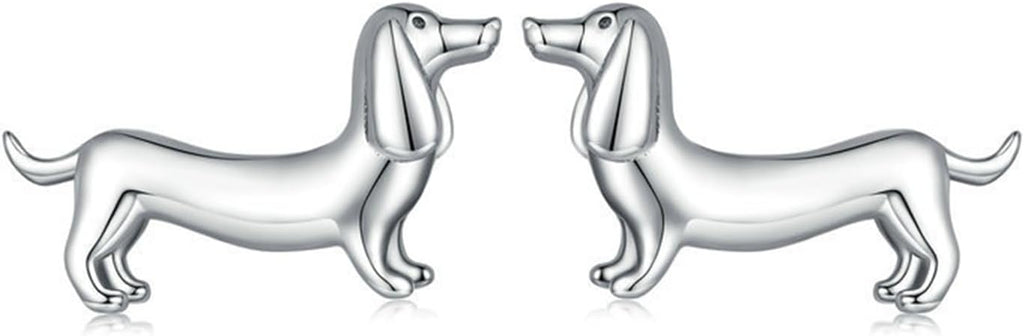 S925 Sterling Silver Stud Earrings for Women, Animal Cat & Dog Studs and Minimal Teardrop Ear Climber, Hypoallergenic Earrings for Sensitive Ears, Gift Box Included