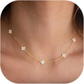 Valentines Day Gifts for Women Her - Dainty Necklaces for Women Cute Station Choker Simulated Diamond Necklace Simple Layering CZ Necklace Trendy Jewelry Gifts