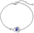 FANCIME Love Bracelet 925 Sterling Silver Infinity Birthstone Bracelets for Women Fine Jewelry Birthday Christmas Gifts for Her Mom Wife, Chain Length 6.7"+1.2" Extend