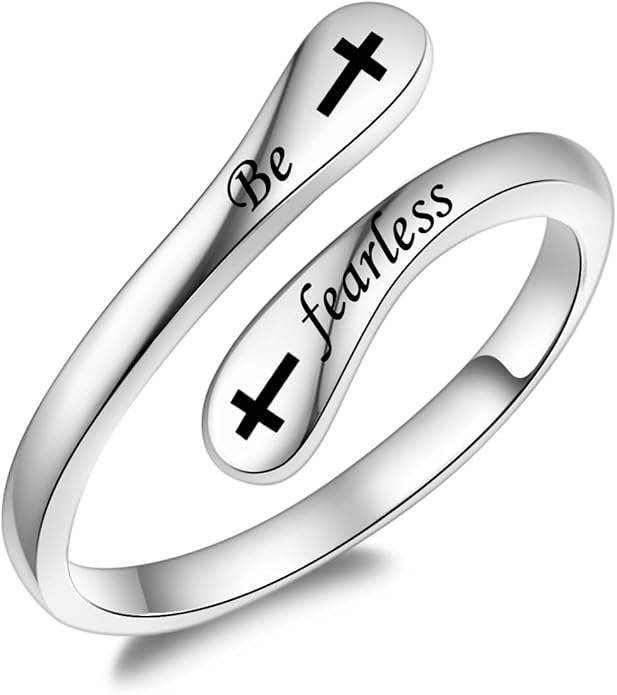 Fookduoduo 925 Sterling Silver Ring Inspirational Jewelry adjustable Wrap Open Rings for Women