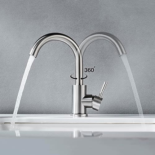 Wet Bar Sink Faucet Single Hole, Brushed Nickel Single Handle Faucet - Image 5