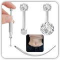 Uni-J Floating Belly Button Rings G23 Titanium 14G Navel Rings - Equipped With Piercing Taper Ball Grabber Tool for Changing Jewelry