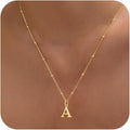 Valentines Gifts for Her Women - Initial Necklaces for Women Dainty 14k Gold Plated A-Z Letter Pendant Name Necklaces Cute Charm Choker Fashion Accessories Non Tarnish Trendy Jewelry Gift