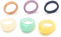 Multicolor Resin Chunky Rings for Women,Acrylic Plastic Rin Knuckle Finger Cute Trendy Aesthetic Y2k Statement Ring Vintage Simple Geometric Rings Jewelry