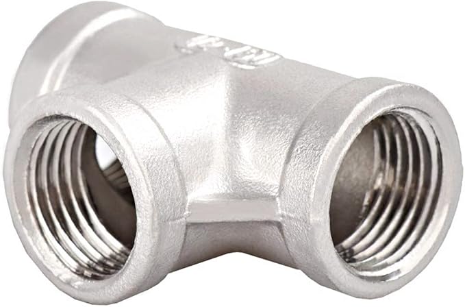 Beduan 2 PCS Stainless 1/2" Tee Female NPT T Shaped 3 Way Cast Pipe Fitting | - Image 4