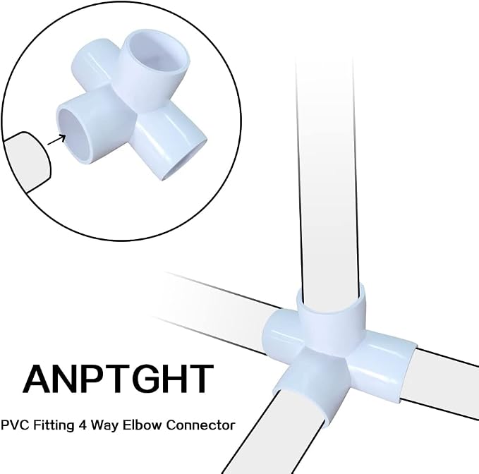 1-1/2“ Tee PVC Fitting 4 Way Elbow Connector, Furniture Grade 90 Degree Elbow - Image 5