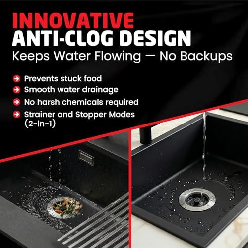 SinkShroom Kitchen Sink Drain Strainer, 2-in-1 Pop-Up Sink Stopper & Strainer - Image 3