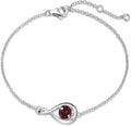 FANCIME Love Bracelet 925 Sterling Silver Infinity Birthstone Bracelets for Women Fine Jewelry Birthday Christmas Gifts for Her Mom Wife, Chain Length 6.7"+1.2" Extend