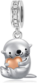 PROESS Sterling Silver/Red Panda/Cow/Highland Cow/Otter/Squirrel/Elephant/Axolotl/Cat/Fox/Bee/Butterfly/Hummingbird/Tiger/Lion/Mokeny/Koala/Dog Charm Animal Charms Bead for Jewelry Making