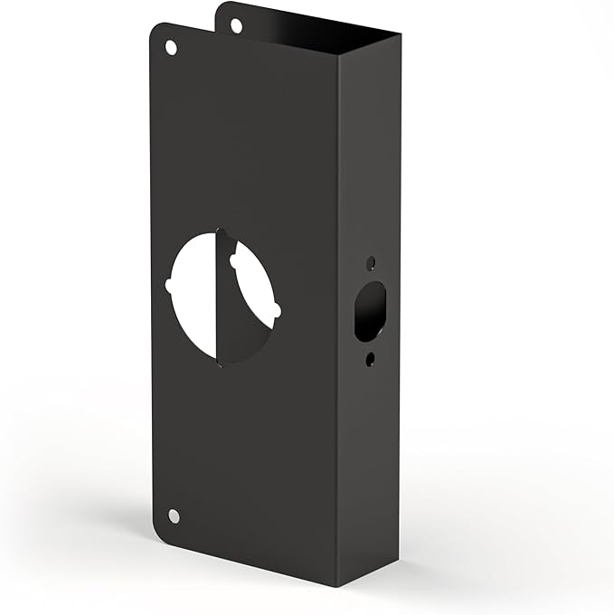 Door Knob Reinforcement Plate, Matte Black, Fits 1-3/8" Doors, 2-3/8" Backset - Image 3