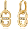 MYEARS Women Earrings Gold Huggie Hoop Dangle Drop 14K Gold Plated Small Simple Hypoallergenic Everyday Jewelry